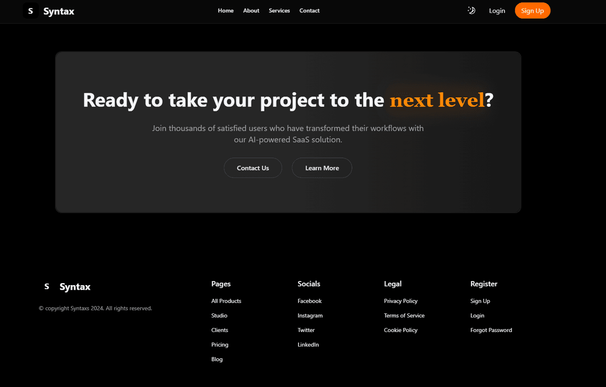 Syntax template screenshot