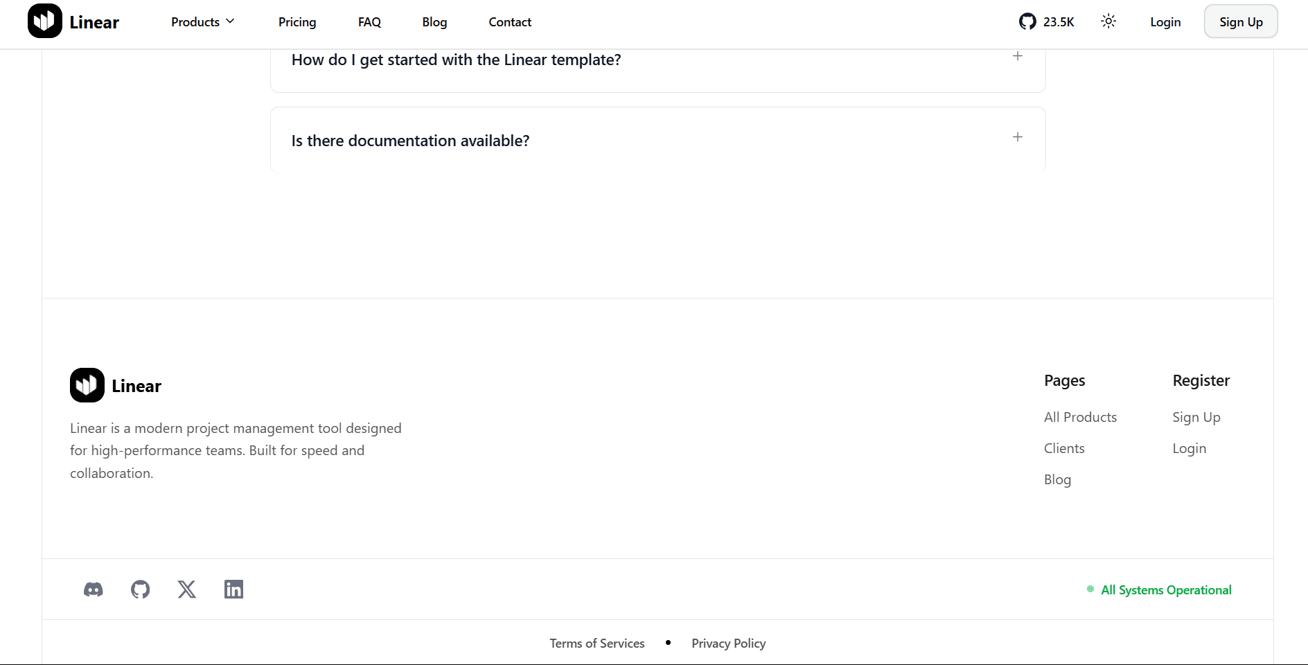 Pricing page screenshot